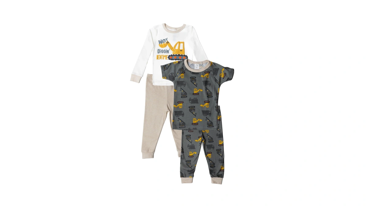 Gerber Baby Boys Toddler Snug Fit 4-piece Pajama Set, Dump