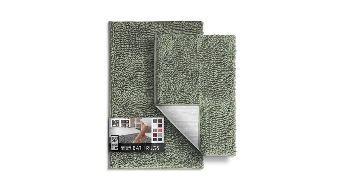 Hearth & Harbor Bathroom Rugs, Chenille Bath Mat - Machine