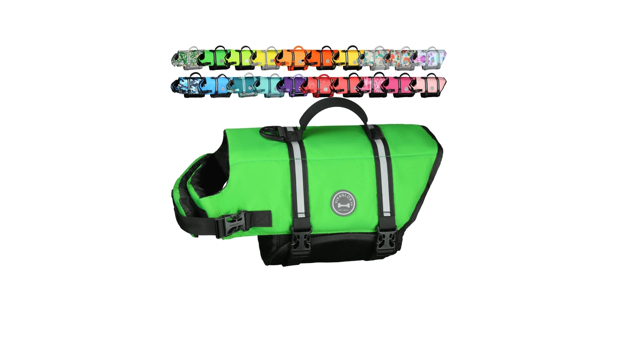 Vivaglory Dog Life Vest Rip Stop Dog Swim Vest, Xl,