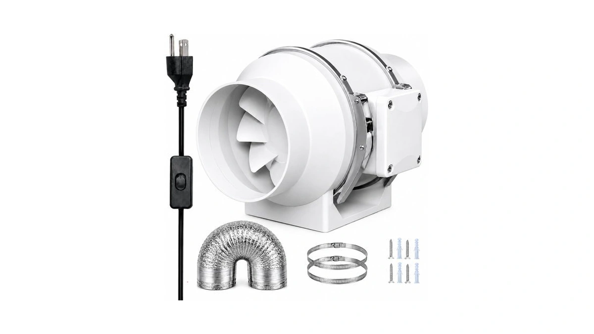 6 Inch Inline Duct Fan 390 Cfm High Efficiency Ventilation