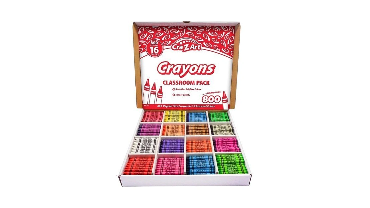 Cra-z-art Crayon Bulk Class Pack 800ct 16 Assorted Colors Back