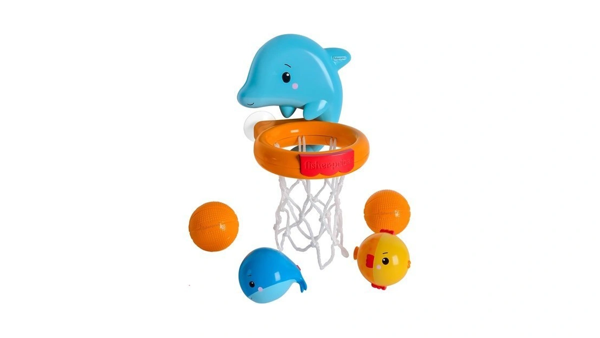 Fisher-price™ Dolphin Dunk Bath Set, 5-piece Baby Bath Toy With