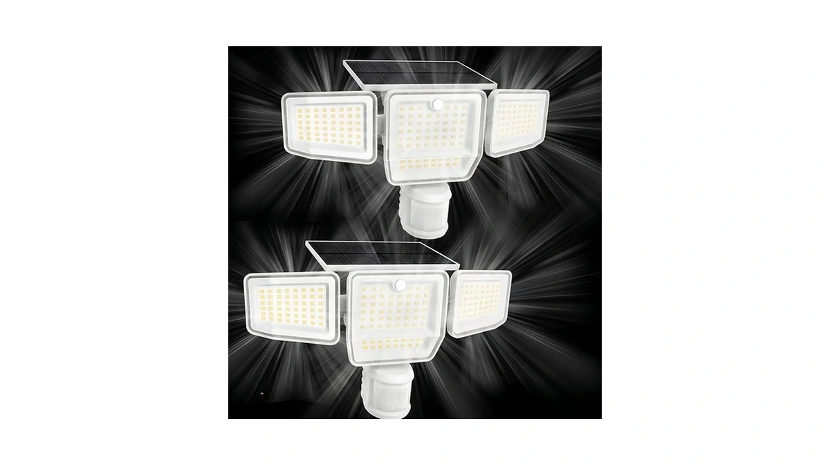 Szpower 6000lm Solar Flood Lights Outdoor, 4 Heads With Large