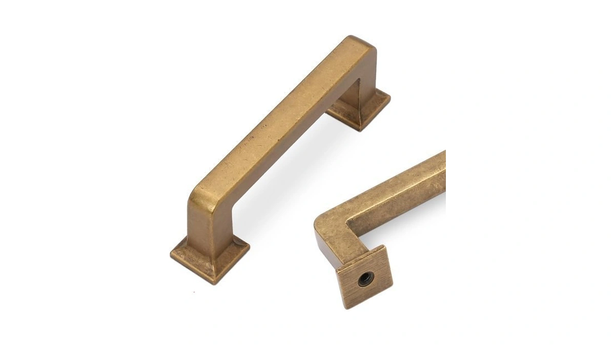 Cotykiley 10 Pack 3inch(76mm) Antique Brass Kitchen Cabinet Handles And