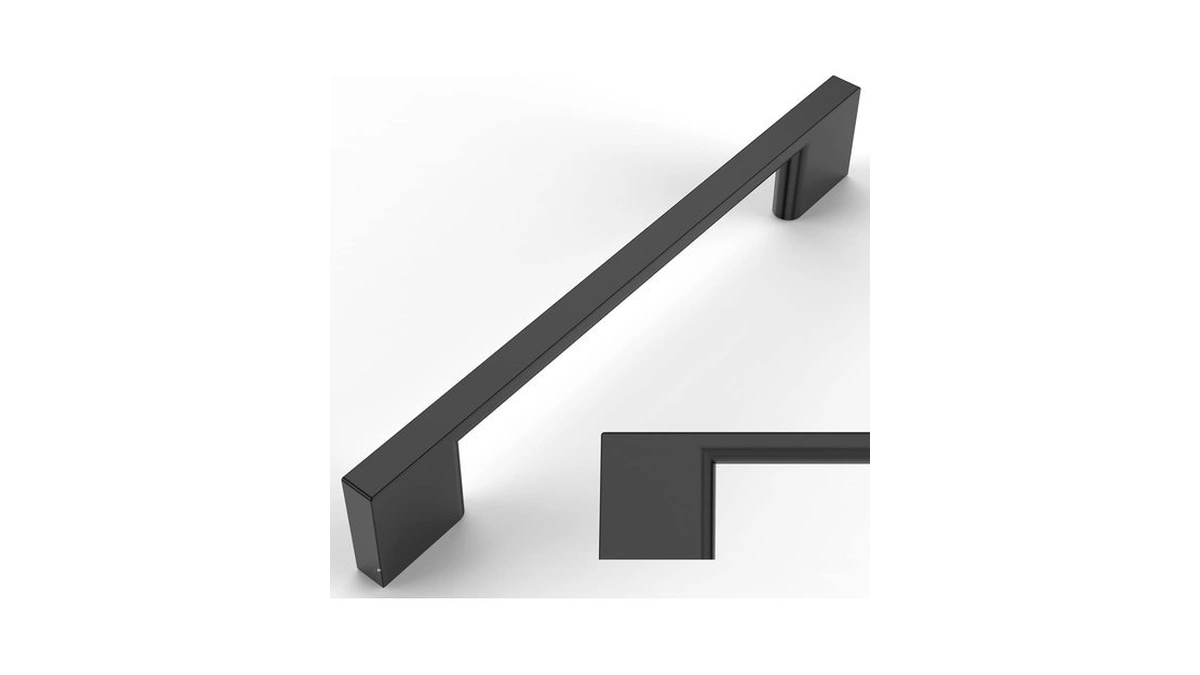 Amerdeco 10 Pack Matte Black Cabinet Pulls 5"