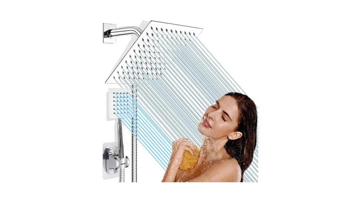 High Pressure 6'' Rainfall Shower Head With Handheld Combo, Wosaisius