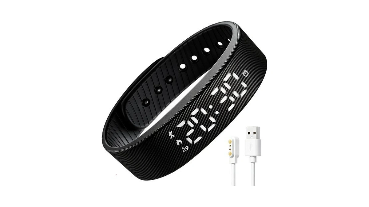 Vibrating Alarm Clock Wristband, Sport Pedometer, No App Needed Bracelet