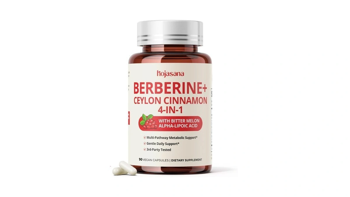 Hojasana 4-in-1 Berberine 300mg With Ceylon Cinnamon, 90 Vegan Capsules