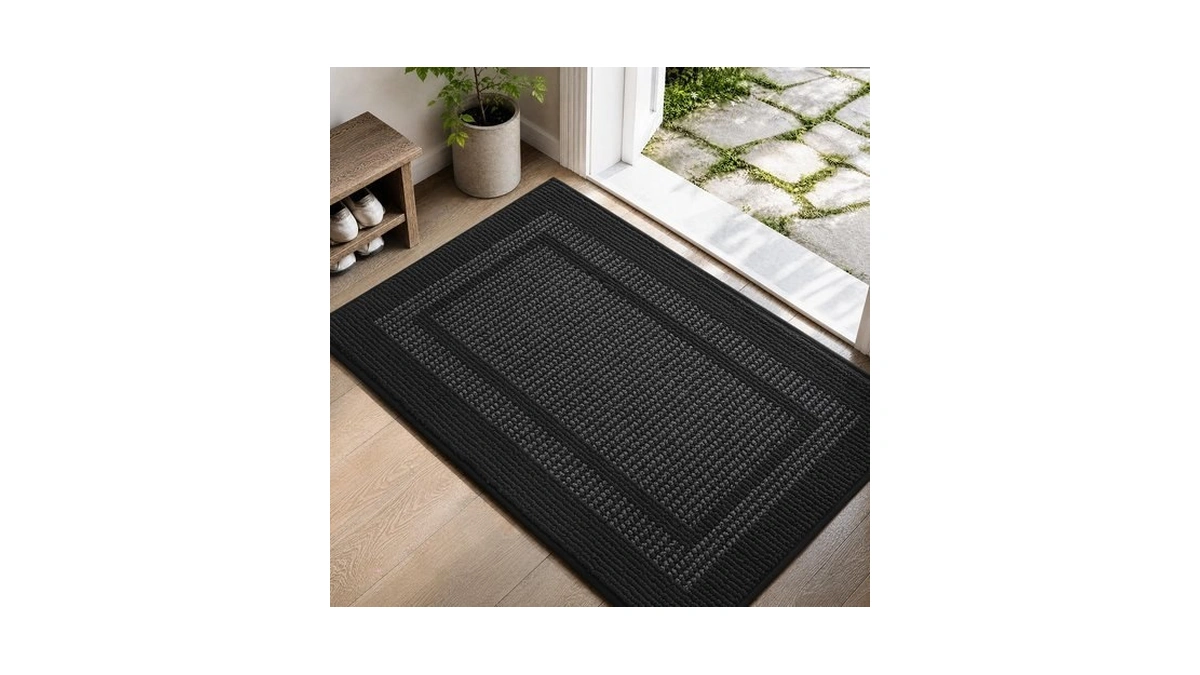 Door Mat-polypropylene Doormat Indoor Entrance Entryway Rug,black, 17"x30"