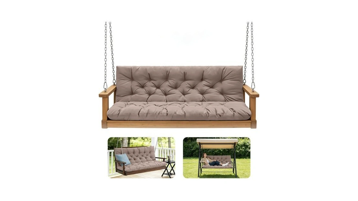 Gpqawer Outdoor Swing Cushions,waterproof Swing Cushions 3 Seater Replacement With
