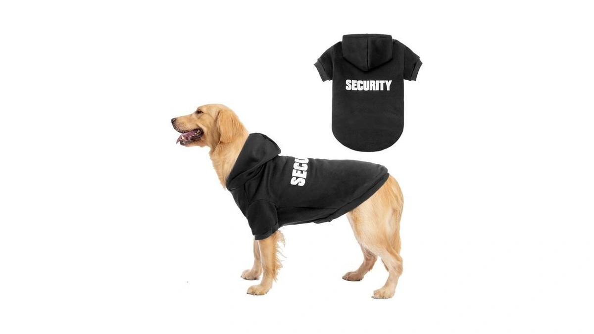 Bingpet Security Dog Hoodie, Pet Sweater Clothes With Leash Hole,