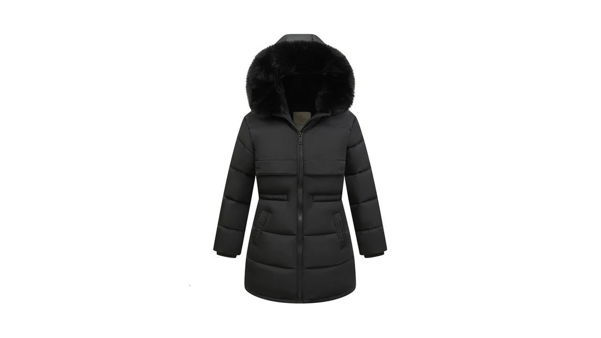 Cicvsoc Girl's Winter Long Coat Parka Warm Hooded Puffer Jackets