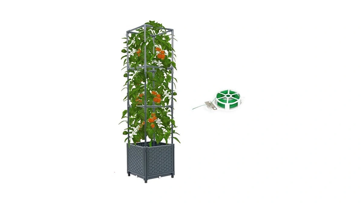 Tomato Planter With Trellis Cage Raised Garden Bed Planters Boxes