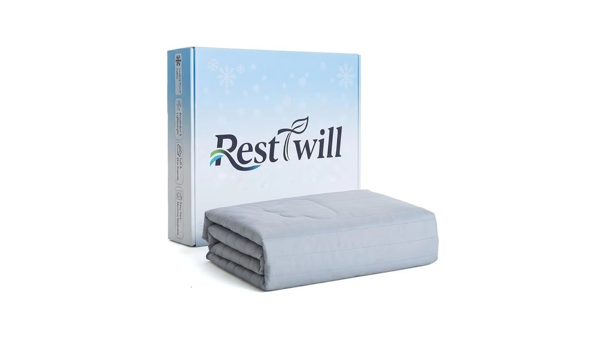 Resttwill Dual-sided Cooling Comforter, Blue/white (gray, Twin)