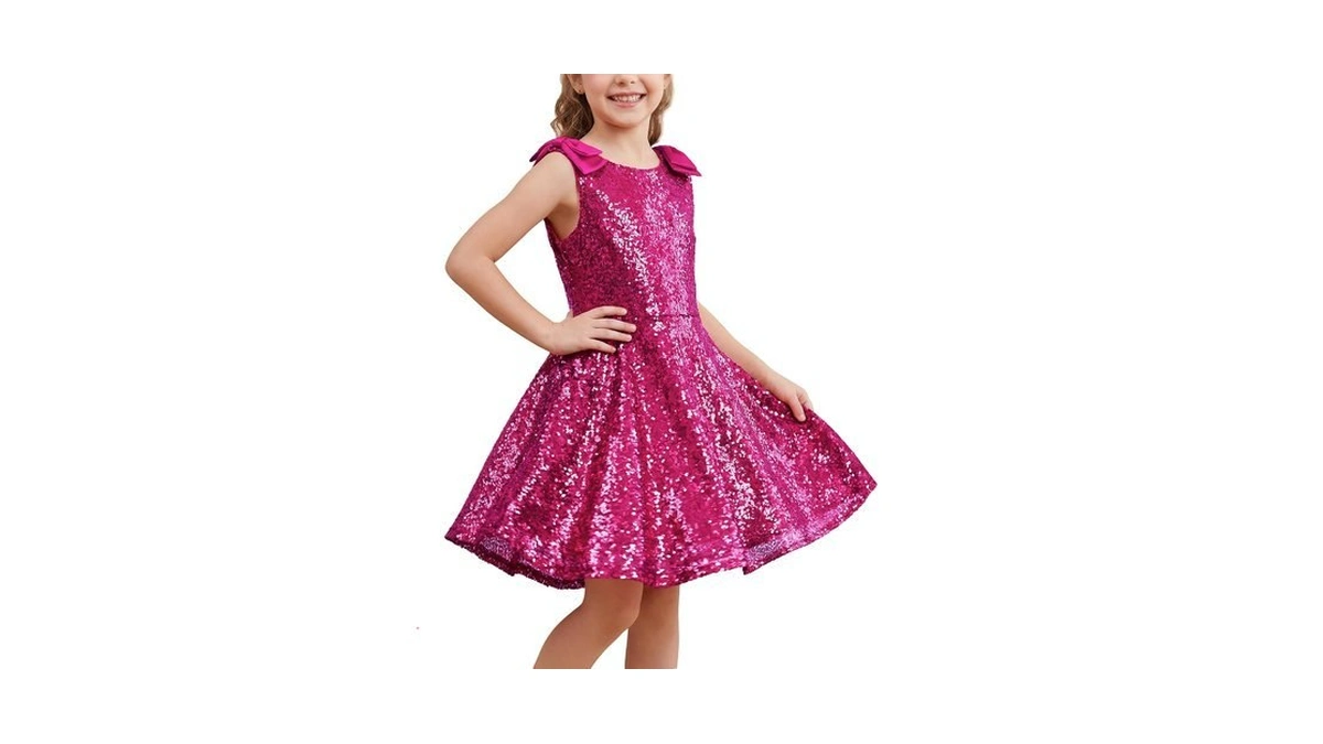 Stelle Girls Sequin Dress, Fuchsia, 4-5t