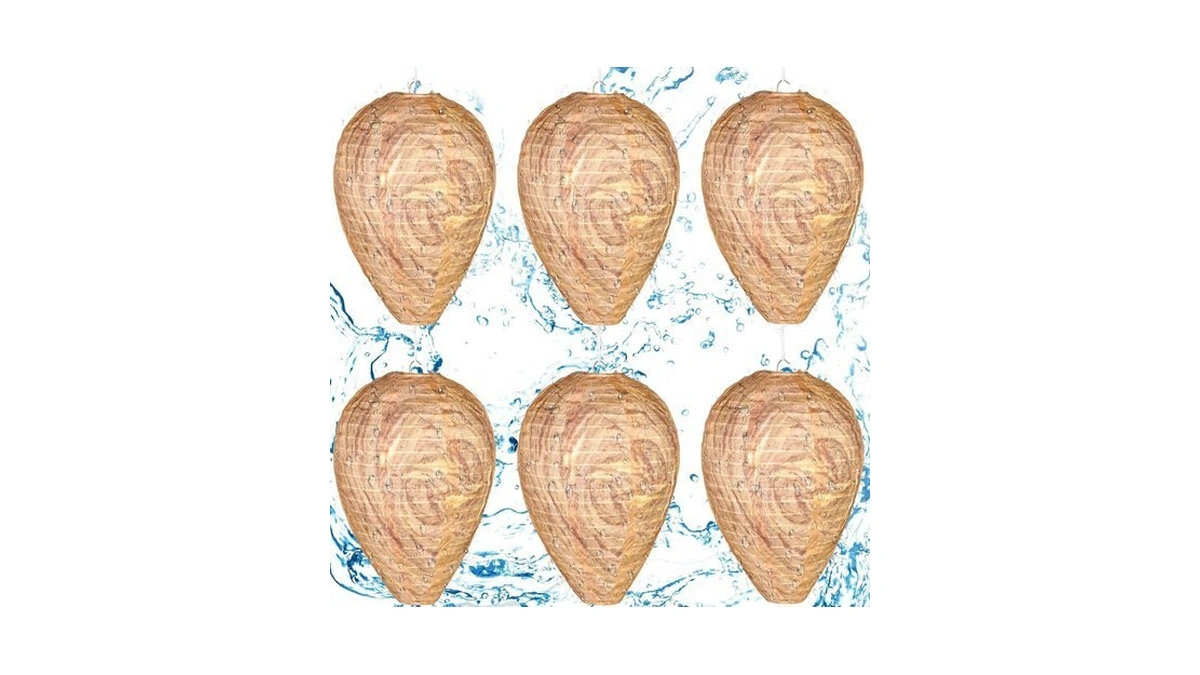 decyool 6 Pack Wasp Nest Decoy, Waterproof Fake Wasp Nest