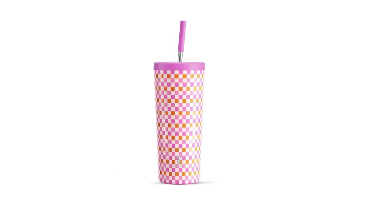 Meoky 24 Oz Insulated Tumbler With Lid And Straw, Stainless