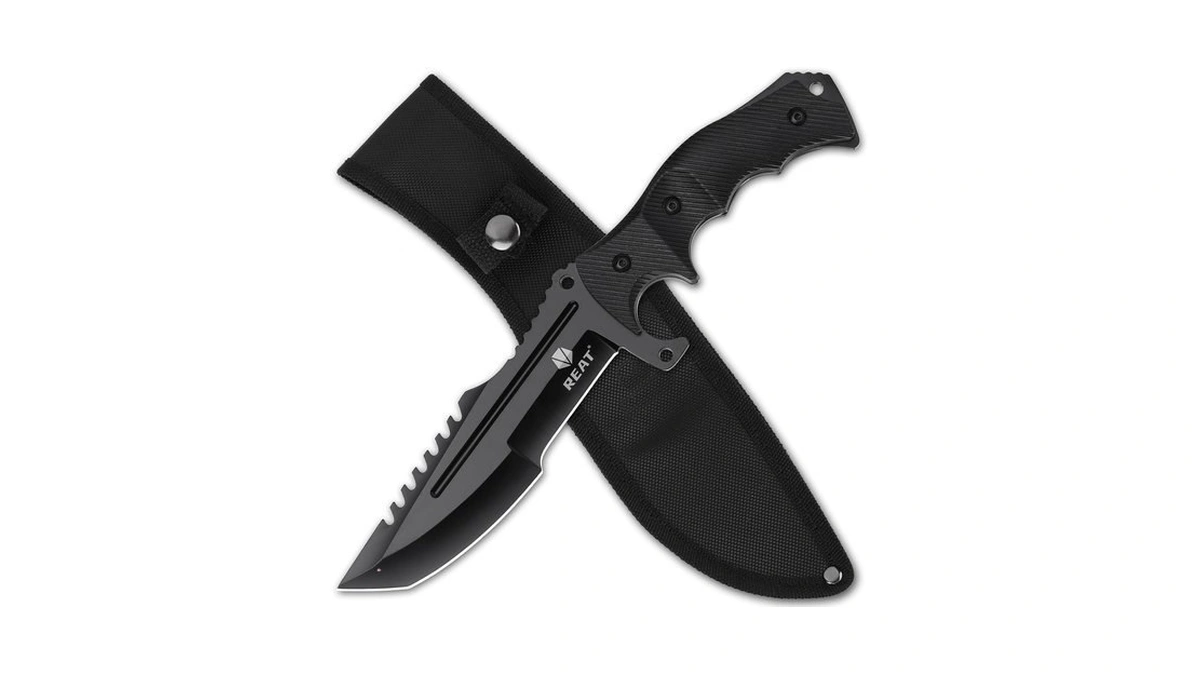 Reat Fixed Blade Knife With Sheath,5.5" 440 Stainless Steel Blade