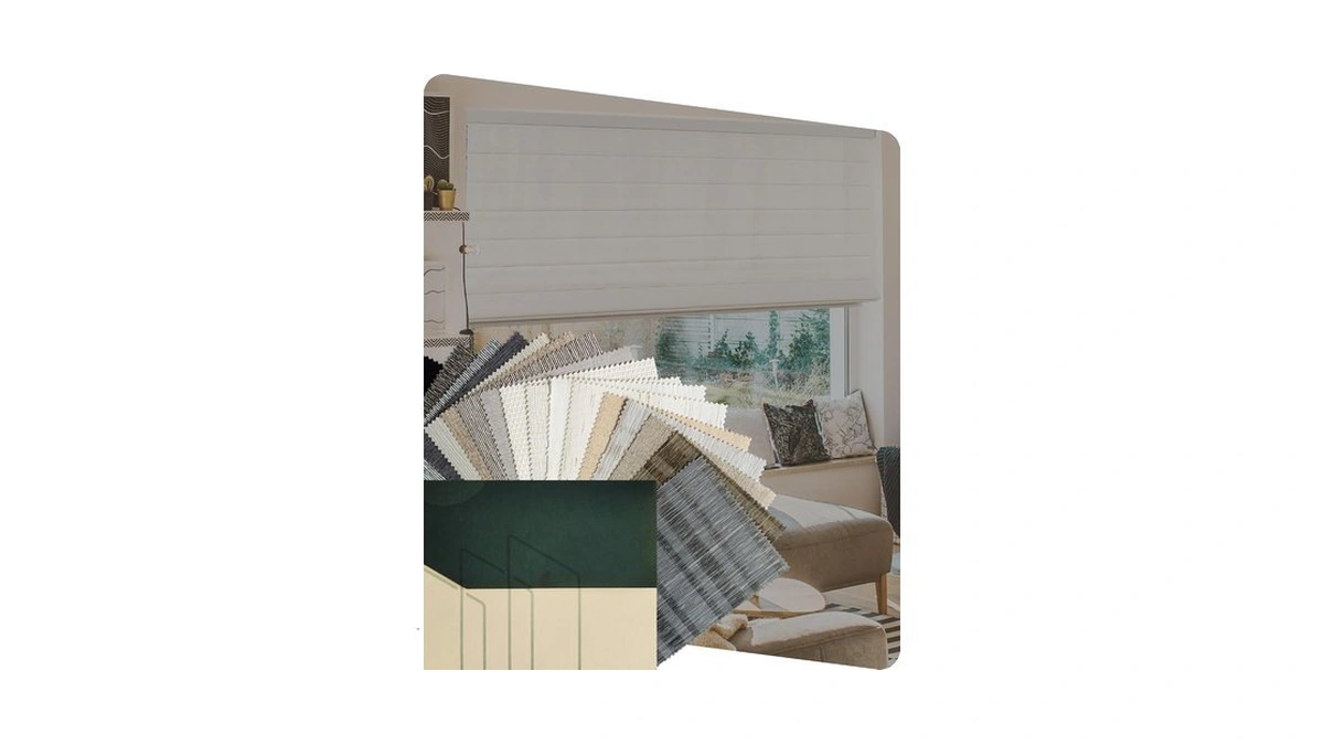 Yoolax Motorized Roman Shades, Multicolor Fabric Samples