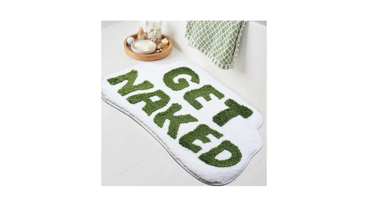 Koexm Get Naked Bath Mat Cute Bathroom Rugs 20" X