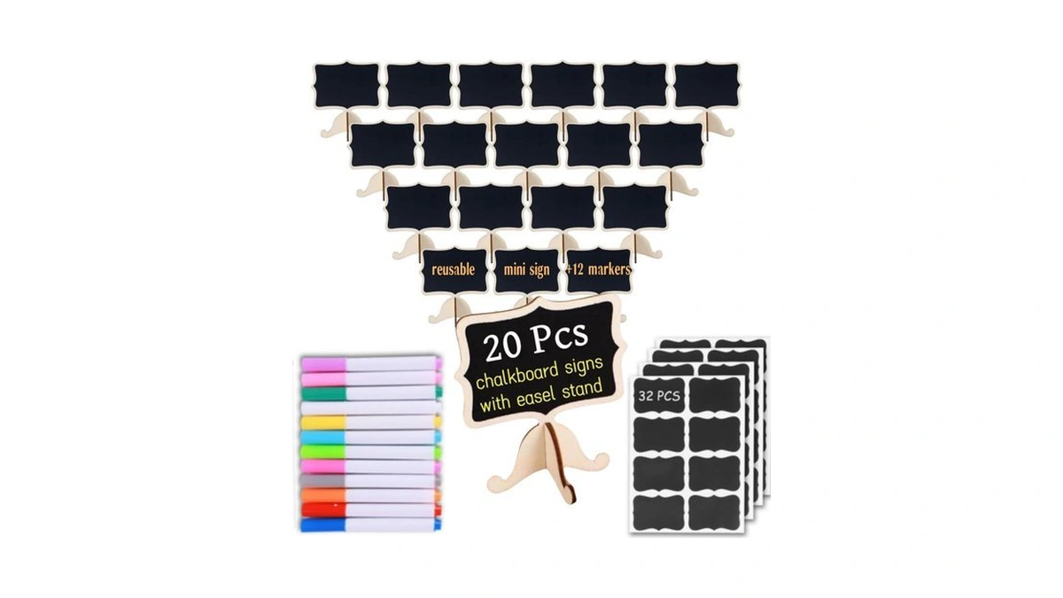 20 Pack Mini Chalkboards Signs Food Labels For Party Buffet