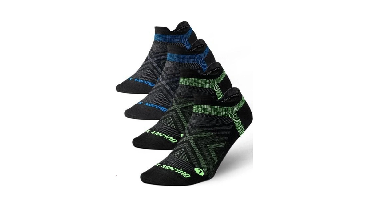 Juclise Men's Thin Merino Wool No Show Running Socks, Summer