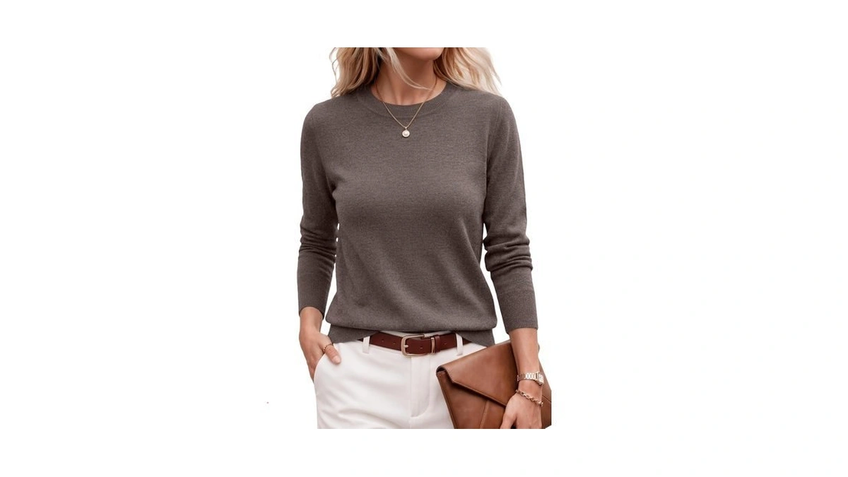 Efan Womens Wool Blend 2026 Fall Business Casual Lightweight Sweater