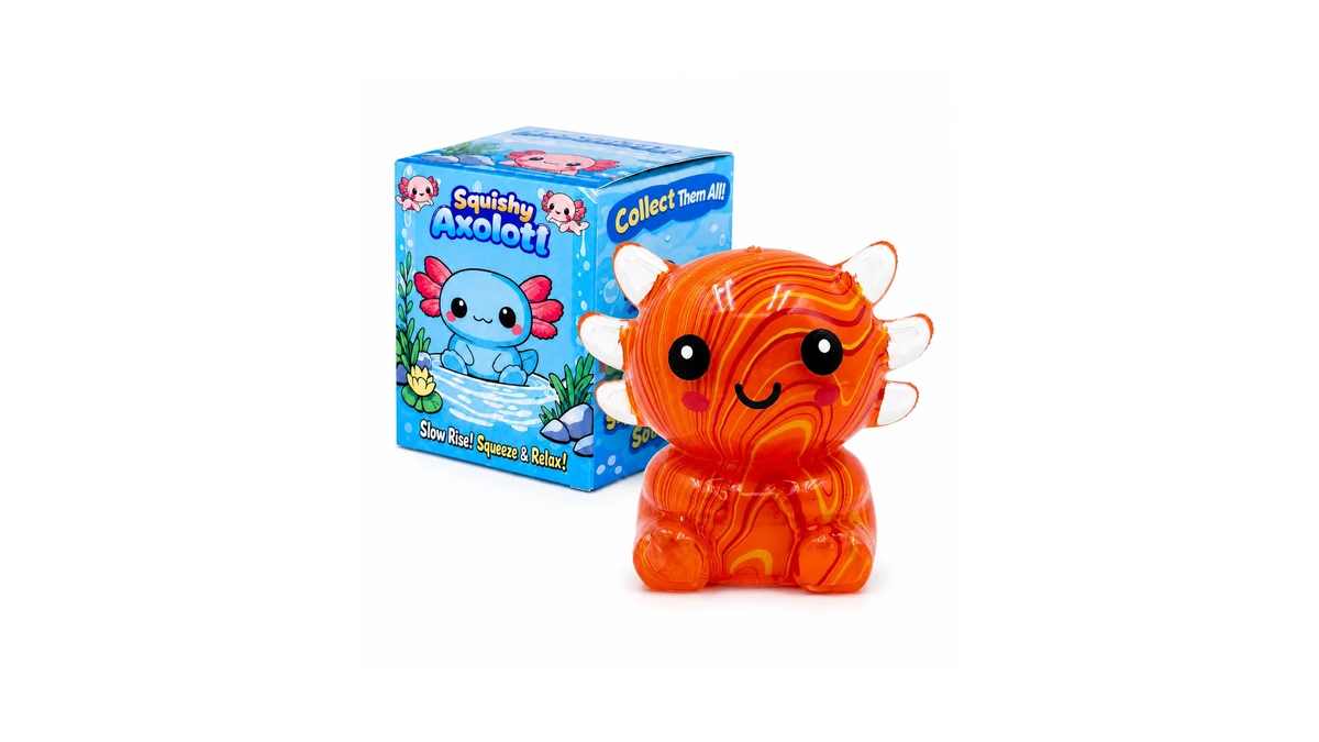 Gsoouold Axolotl Squishy Stress Ball, Soft Tpr Slow Rising Squeeze