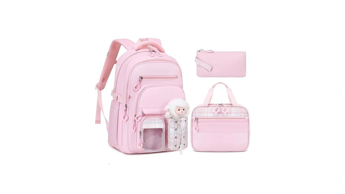 Geewin Girls Backpack For School With Lunch Box & Pencil