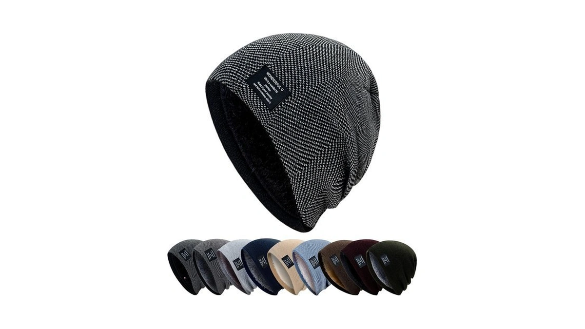 Hirui Winter Beanie Hats For Men Women Knit Fleece Lined