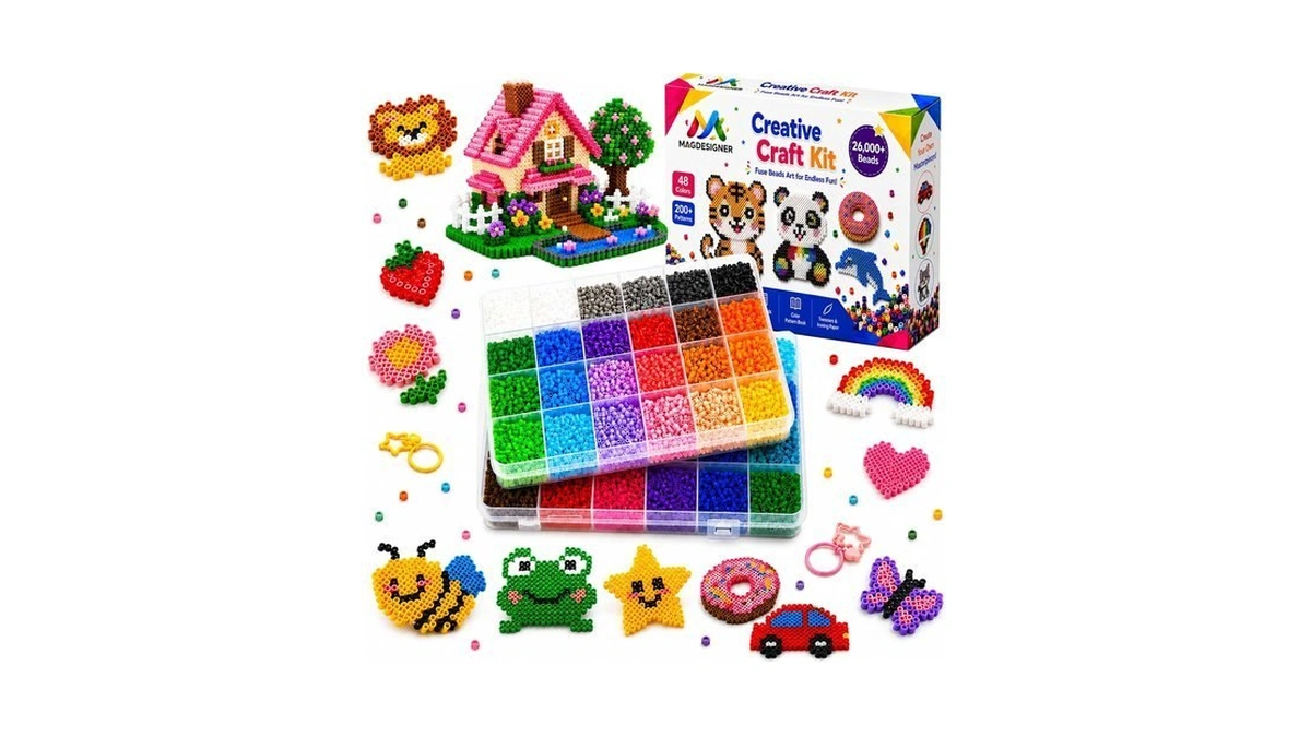 Fuse Beads Kit Christmas Birthday Gifts For Girls,26000pcs 48colors 2.6mm