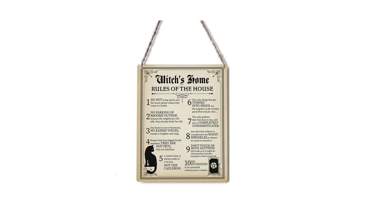 Funny Witch Art Signs Wall Decor Wood Plaque Witch's Home