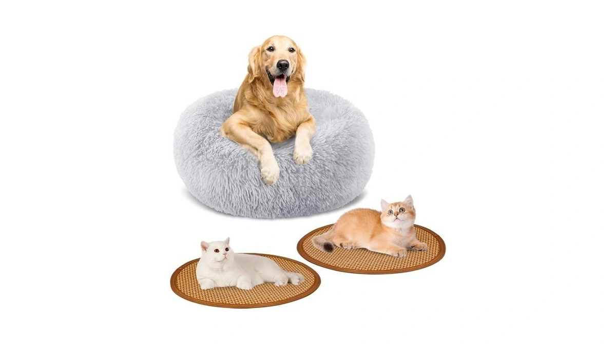 Sunnykud Calming Donut Dog Bed Medium Size Removable Cover +