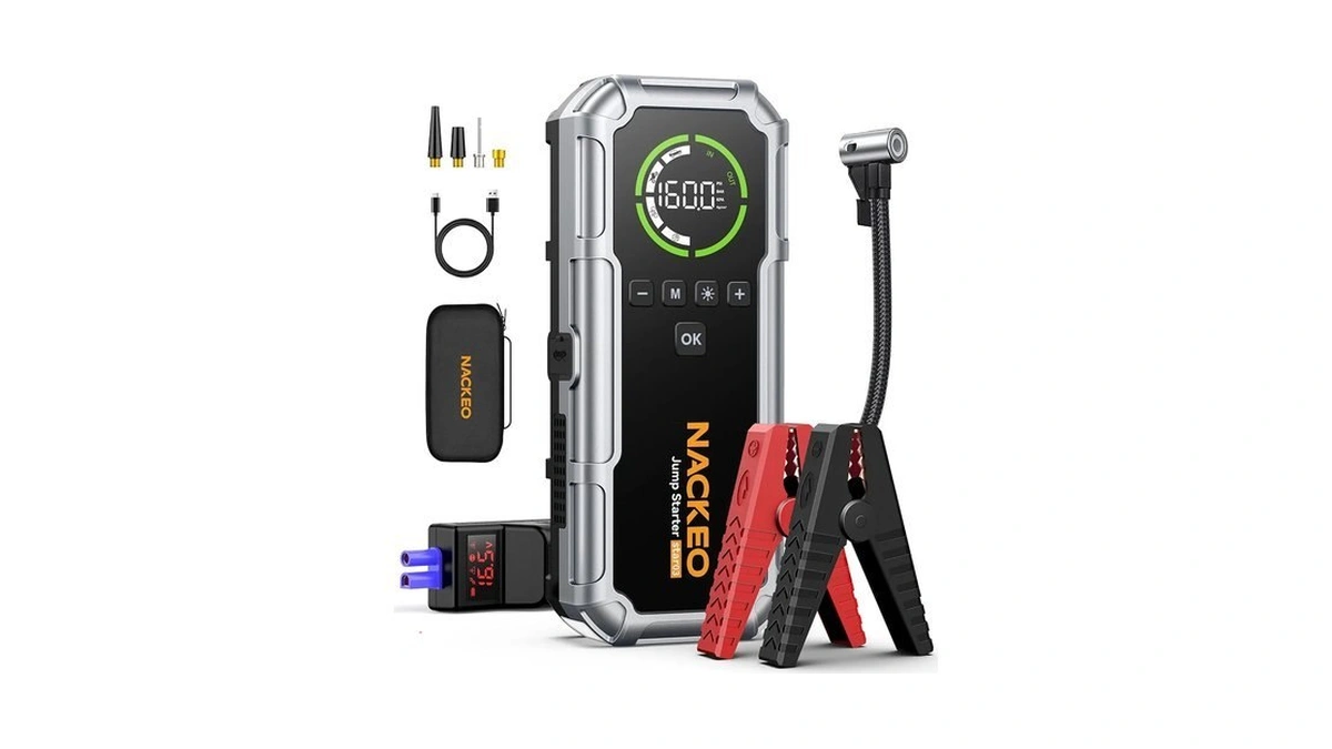 Nackeo Car Battery Jump Starter With Air Compressor 8000a 160psi,