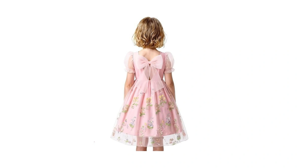 Cozystep Girls Dress, Summer Clothes Flutter Sleeve, Elastic Waist, A-line,