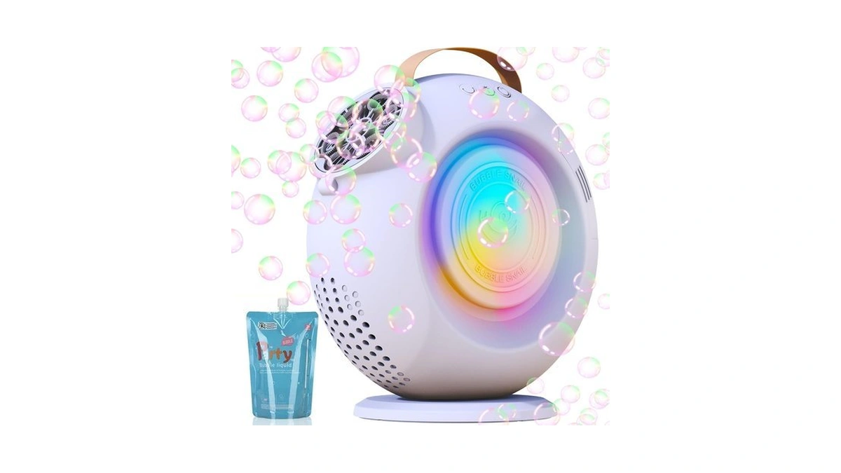 Forales Rechargeable Bubble Machine For Kids, 15000+ Bubbles/min, Rgb Light