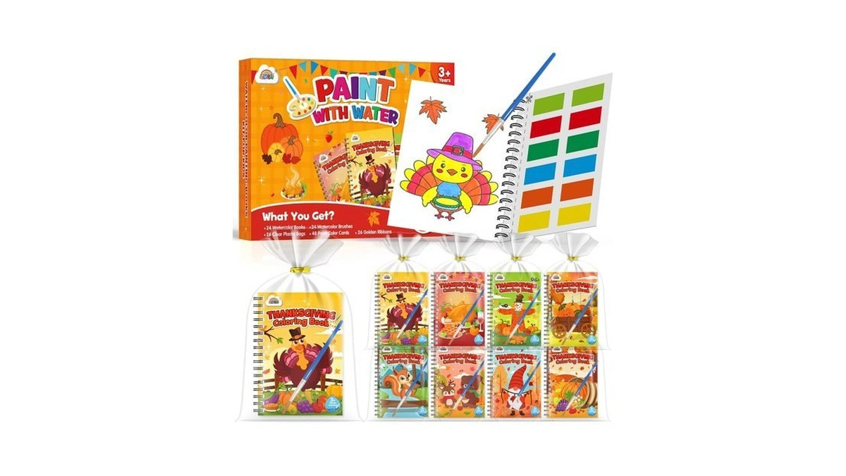 Zmlm 24 Pack Thanksgiving Coloring Books - Party Favors For