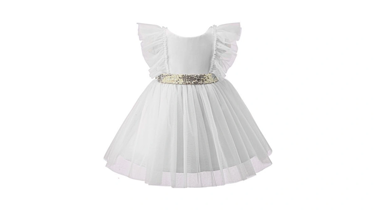 Bow Dream Baby Flower Girl Dress Tulle Wedding Toddler Party