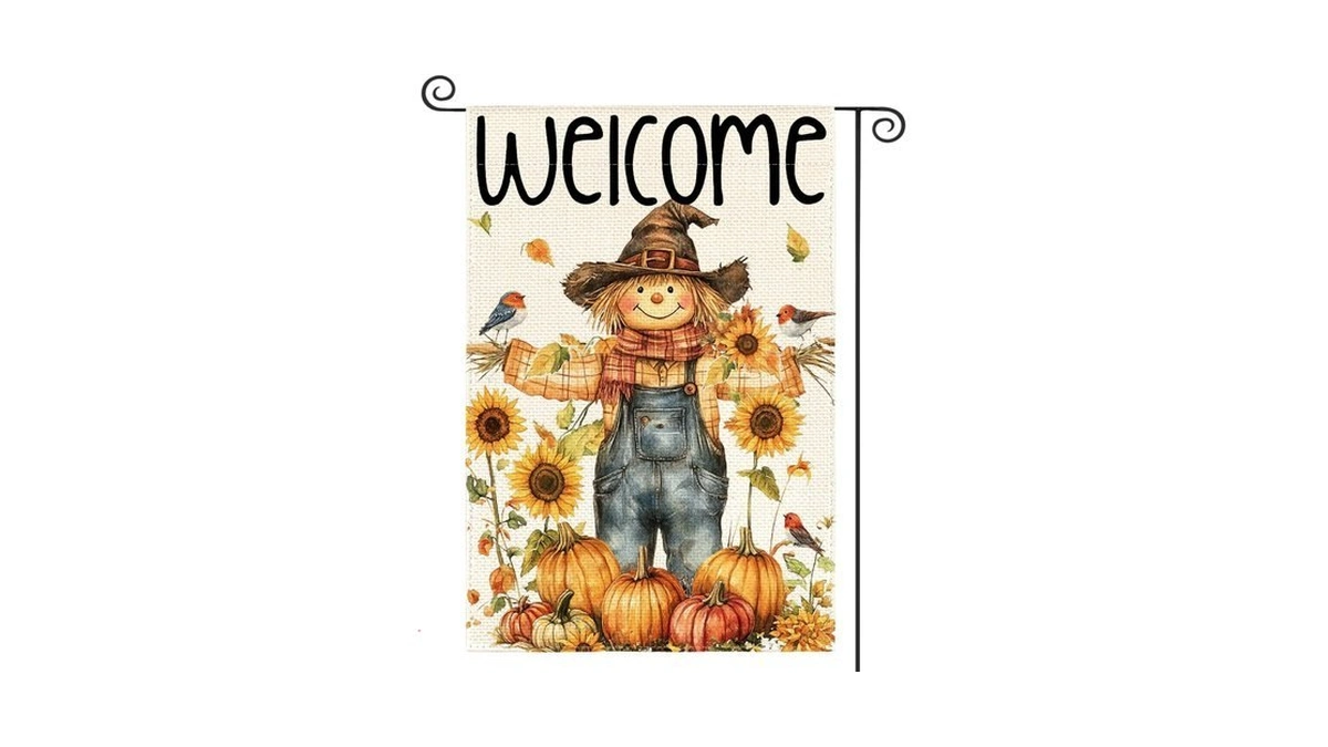 Avoin Colorlife Rustic Fall Scarecrow Garden Flag 12x18 Inch Outside