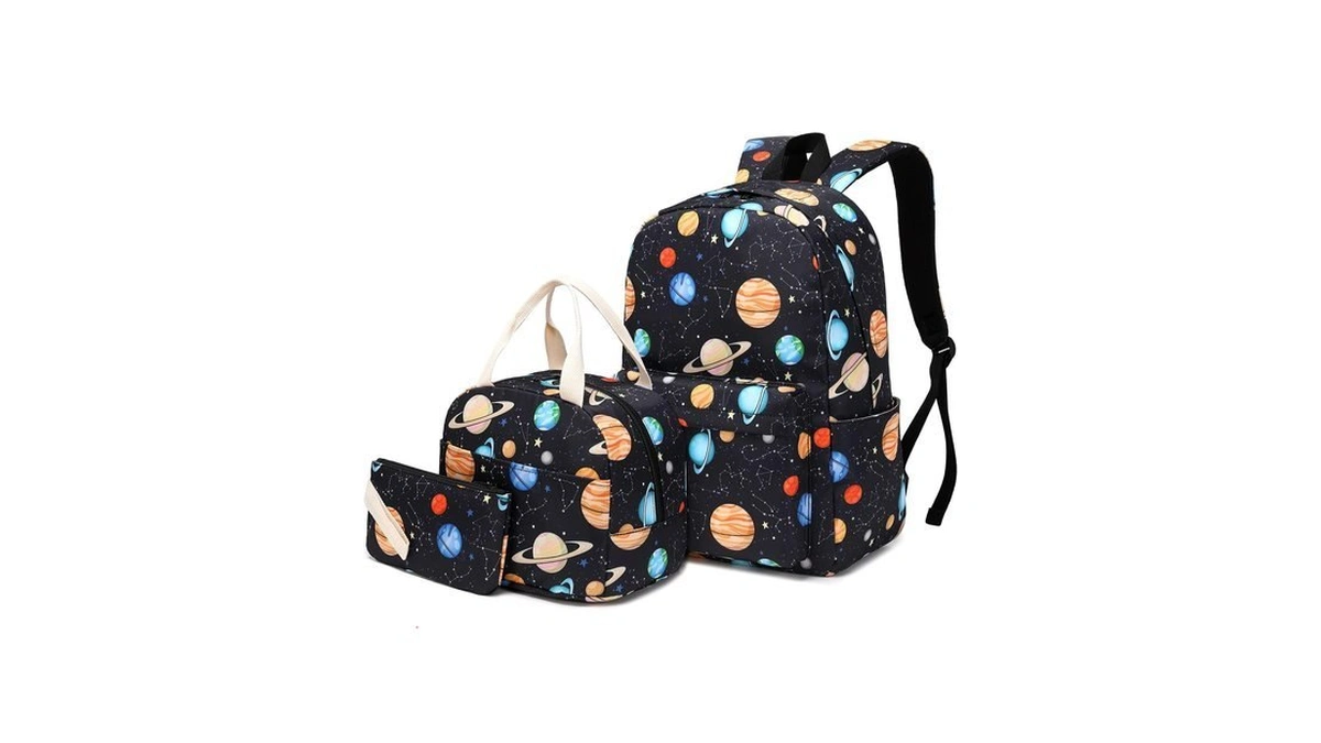 Yusudan Planets Girls School Backpack, 3 In 1 Set Kids