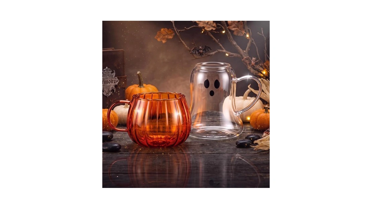 Didaey 2 Pcs 20 Oz Halloween Pumpkin Ghost Cup Large