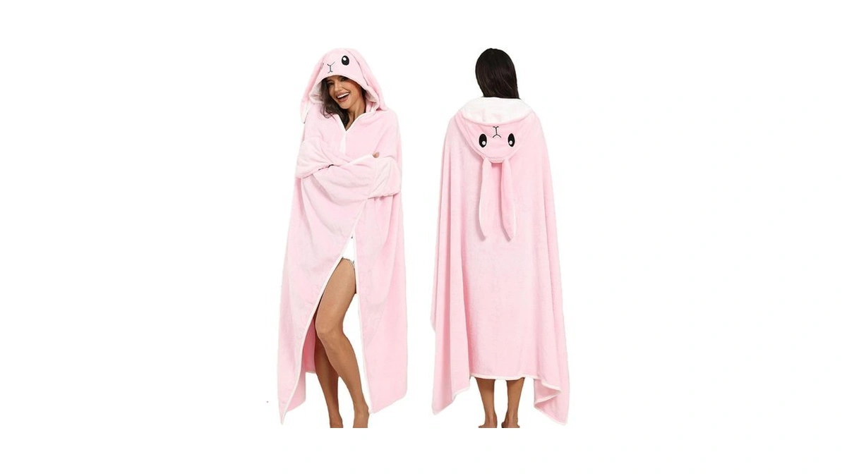 Bunny Gifts For Women Adults Oversized Flannel Bunny Wearable Blanket