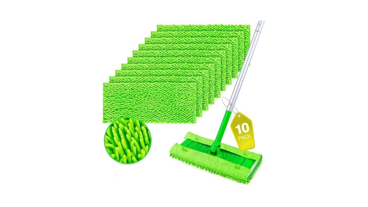 Homexcel 10 Pack Microfiber Mop Pads Compatible With Swiffer Sweeper