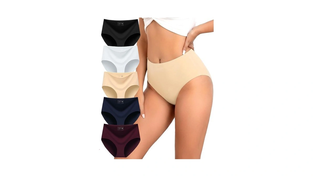 Aymeff Cotton High Waisted Underwear For Women, No Show Briefs,