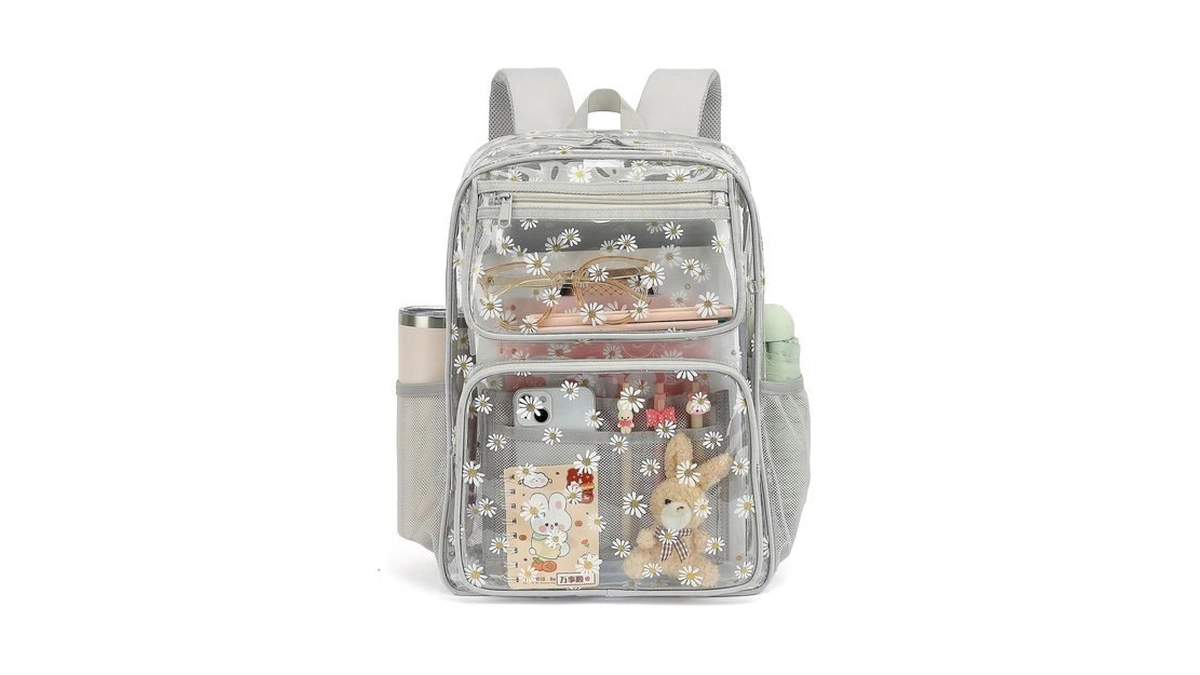 Yusudan Daisy Clear Backpack For Girls Women, Heavy Duty Transparent