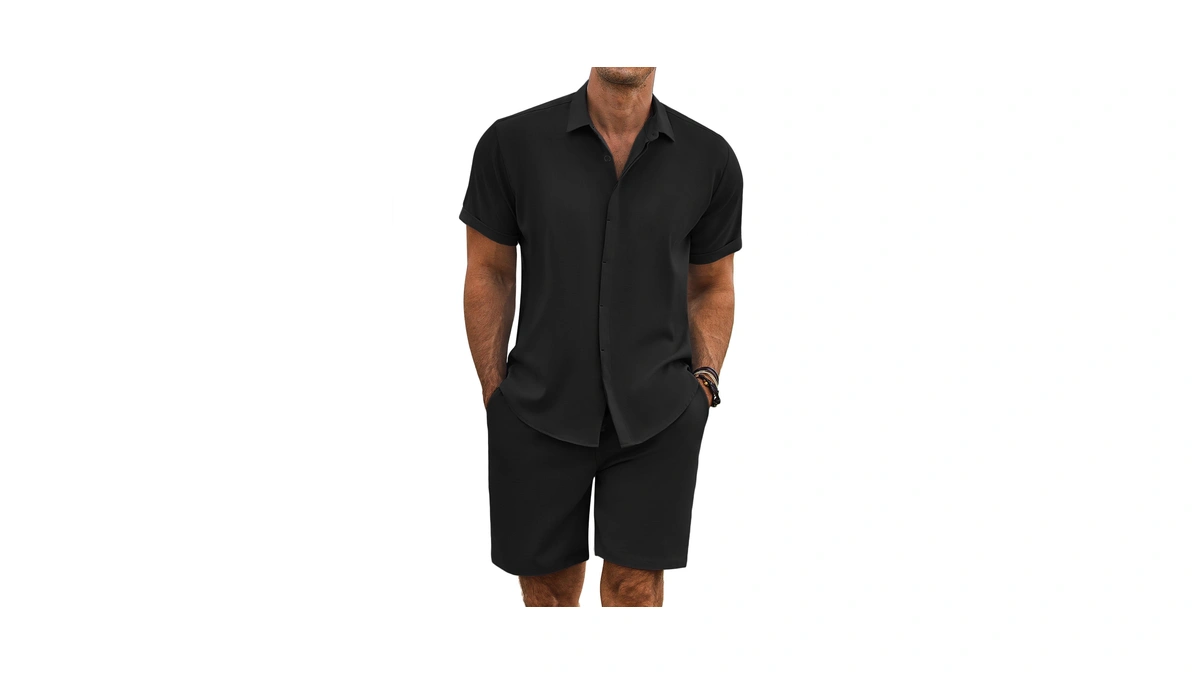 Coofandy Mens Beach Set 2 Piece Linen Outfit For Men