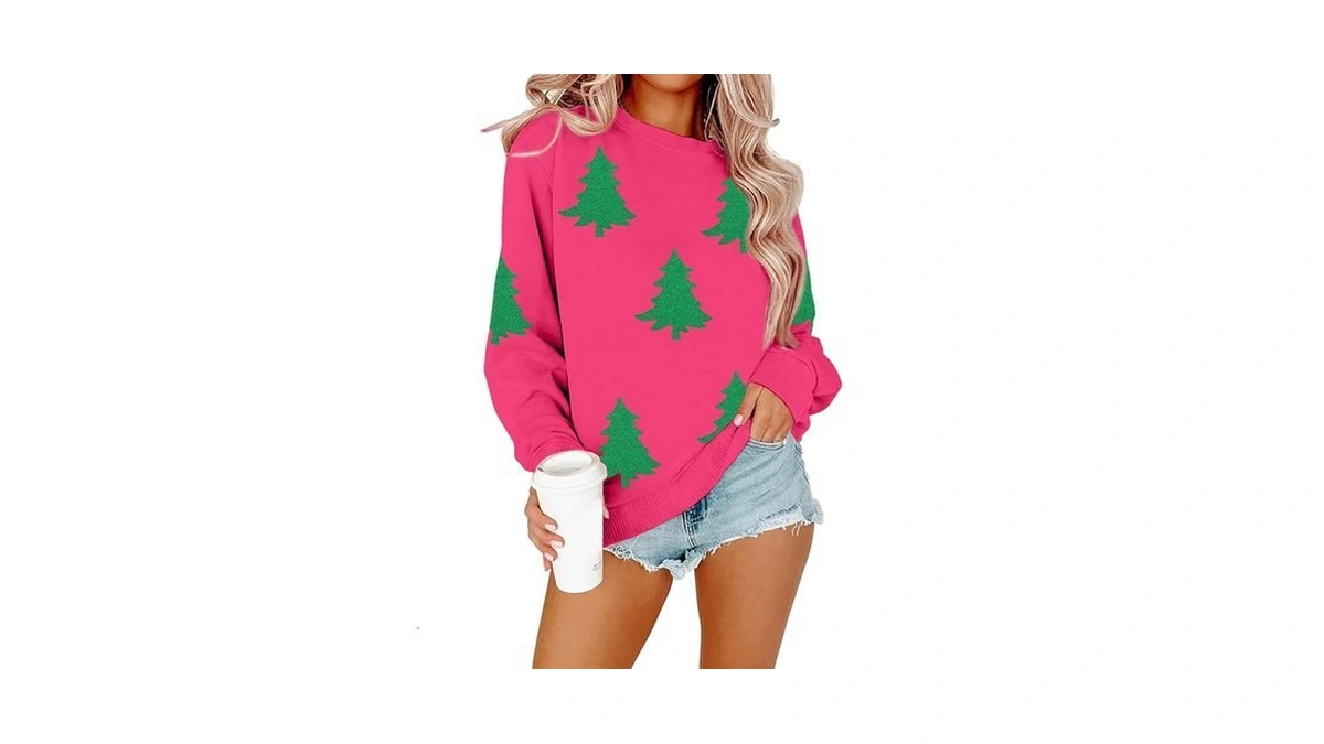 Lotucy Christmas Sweatshirts For Women Christmas Tree Graphic Long Sleeve