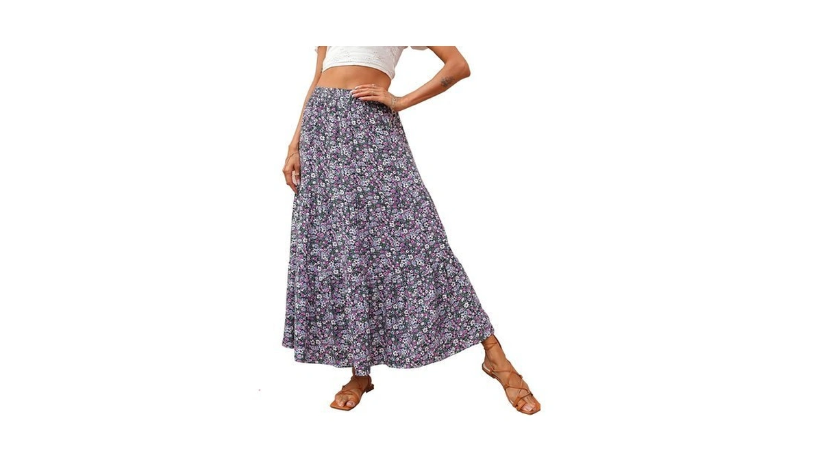 Kirundo Maxi Skirts For Women Summer Boho Floral Long Skirt