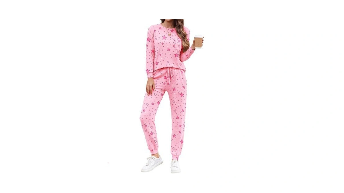 Ekouaer Womens Pajamas Set 2 Piece Long Sleeve Jogger Pants