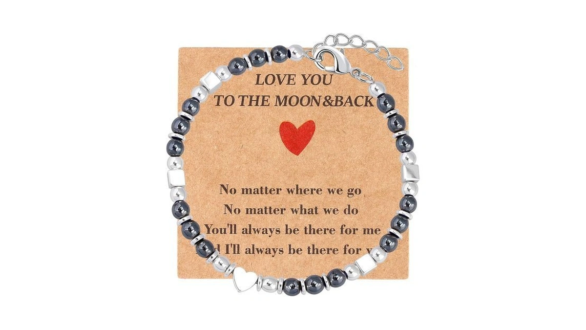 Juvjew Beaded Bracelets For Women, Natural Stone Heart Bracelet Birthday